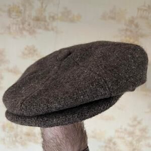 Vintage 90s Studio Donegal Flat Cap | Gray-Brown Tweed | Size M